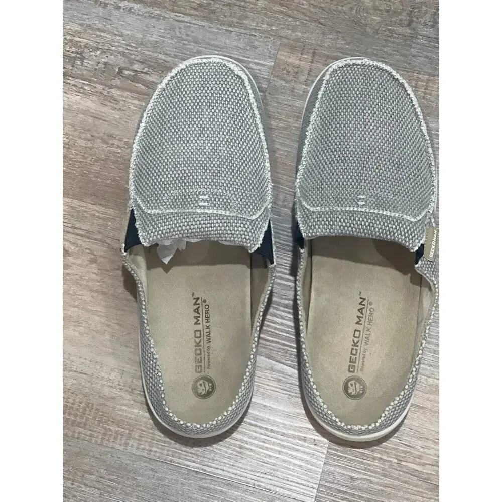 GECKO MAN Walk Hero Men’s Slip-On Loafers Gray Casual Comfort Shoes Size 11